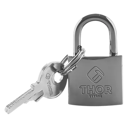 Candado de hierro cromado de 20 mm Thor con llaves (foto 2), ref. THCAN400 Candado de hierro cromado de 20 mm Thor con llaves (foto 2), ref. THCAN400