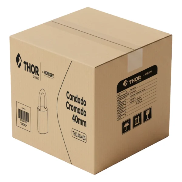 Candado de hierro cromado de 40 mm Thor, ref. THCAN403, con llaves (empaque) Candado de hierro cromado de 40 mm Thor, ref. THCAN403, con llaves (empaque)