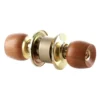 Cerradura de alcoba cilíndrica con pomos de madera clara y rosetas bronce, marca Thor, ref. THCHA116 Cerradura de alcoba cilíndrica con pomos de madera clara y rosetas bronce, marca Thor, ref. THCHA116