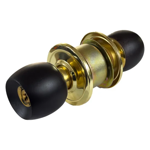 Cerradura de alcoba cilíndrica con pomos de madera oscura y rosetas bronce, marca Thor (foto 2), ref. THCHA117 Cerradura de alcoba cilíndrica con pomos de madera oscura y rosetas bronce, marca Thor (foto 2), ref. THCHA117