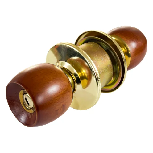 Cerradura de baño cilíndrica con pomos de madera clara y rosetas de bronce, marca Thor (foto 2), ref. THCHA101 Cerradura de baño cilíndrica con pomos de madera clara y rosetas de bronce, marca Thor (foto 2), ref. THCHA101