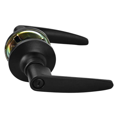 Cerradura de baño con manija negro mate y cilindro en bronce Thor · THCHA113