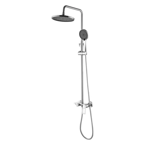 Columna de ducha con mezclador Sovrano Esenzziale SVR1022 en níquel texturizado