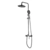 Columna de ducha con mezclador Sovrano Lusso SVR1040 en gris concreto, con regadera y teleducha redondas