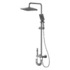 Columna de ducha Vardar en aluminio gris con cabezal rectangular Valqua High VQAHDC003