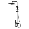 Columna de ducha Vardar en aluminio negro con cabezal rectangular Valqua High VQAHDC004