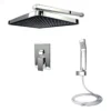 Conjunto de ducha monomando con desviador y teleducha Sovrano SVR1216 en cromo, regadera rectangular