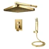 Conjunto de ducha monomando con desviador y teleducha Sovrano SVR1220 en dorado, regadera rectangular