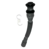 Conjunto desagüe push sin rebose, cabeza pequeña en negro y sifón flexible gris Valqua VQAD004 Conjunto desagüe push sin rebose, cabeza pequeña en negro y sifón flexible gris Valqua VQAD004
