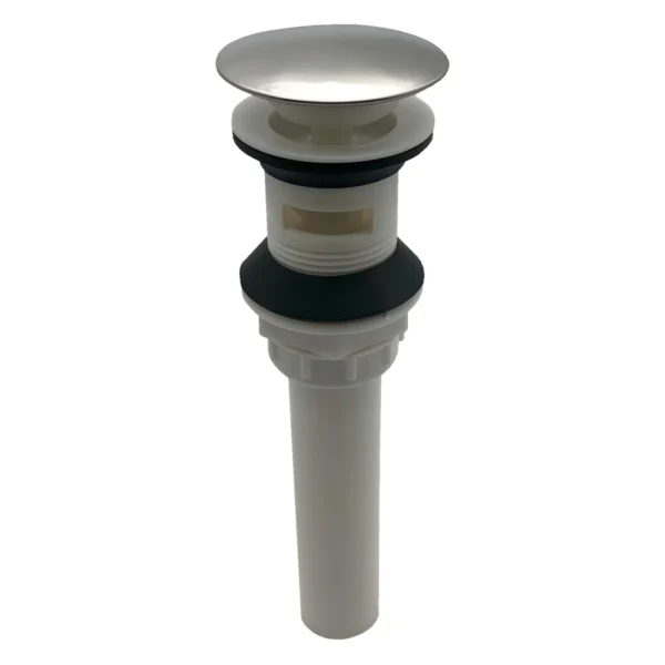 Desagüe push para lavamanos con rebose, cabeza grande en cromo y cuerpo blanco Valqua VQAD022 Desagüe push para lavamanos con rebose, cabeza grande en cromo y cuerpo blanco Valqua VQAD022