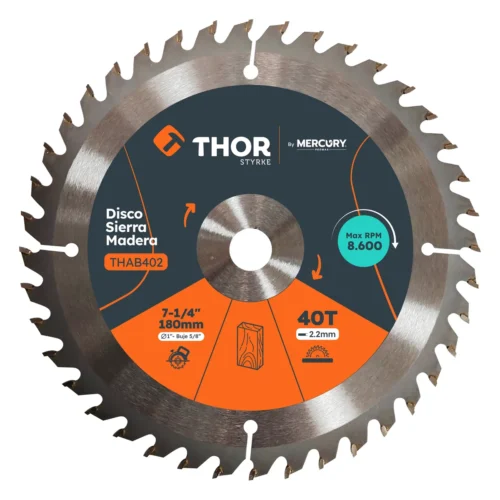 Disco de sierra para madera 7-1/4" 40 dientes Thor THAB402
