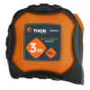Flexómetro encauchetado naranja y negro de 3 m x 16 mm, marca Thor, ref. THMED100