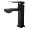 Grifería de agua fría para lavamanos Solid Loira mediana aluminio negro Valqua High VQAHLVF014