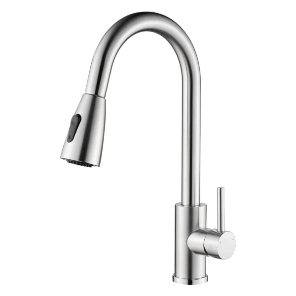 Grifería monocontrol con rociador para lavaplatos Sovrano Tacchino SVR1045 en níquel texturizado Grifería monocontrol con rociador para lavaplatos Sovrano Tacchino SVR1045 en níquel texturizado