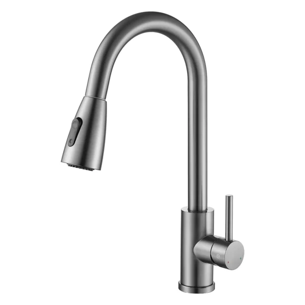 Grifería monocontrol con rociador para lavaplatos Sovrano Tacchino SVR1047 en gris concreto Grifería monocontrol con rociador para lavaplatos Sovrano Tacchino SVR1047 en gris concreto