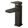 Grifería monocontrol para lavamanos medio Solid Bled aluminio negro Valqua High VQAHLVM006