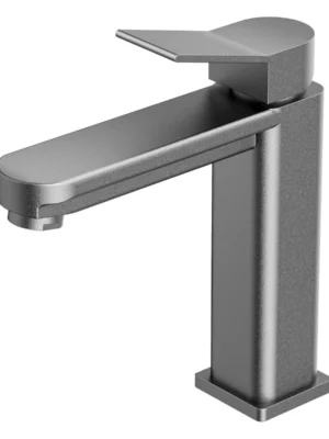 Grifería monocontrol para lavamanos Moldava aluminio gris Valqua High VQAHLVM003