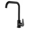 Grifería monocontrol para lavaplatos Sovrano Posto SVR1123 en negro mate, cuello alto en ángulo