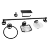 Juego de 6 accesorios de baño Elan en acero inoxidable negro mate Valqua High VQAHAC006 Juego de 6 accesorios de baño Elan en acero inoxidable negro mate Valqua High VQAHAC006