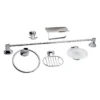Juego de 6 accesorios de baño Óvalo Atlas en acero inoxidable cromo Valqua High VQAHAC001