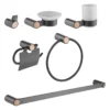 Juego de accesorios de baño Sovrano Duetto SVR1085 x 6 piezas en gris concreto y oro rosa