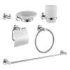 Juego de accesorios de baño Sovrano Singolo SVR1087 x 6 piezas en níquel texturizado