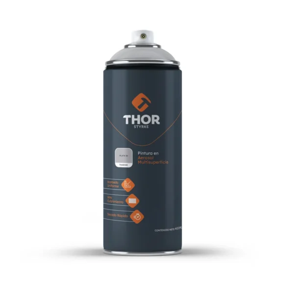 Lata de aerosol plata de 400 ml marca Thor, ref. THAE008 Lata de aerosol plata de 400 ml marca Thor, ref. THAE008