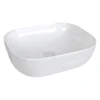 Lavamanos de sobreponer rectangular blanco brillante en cerámica vitrificada Valqua High VQAHLVS007
