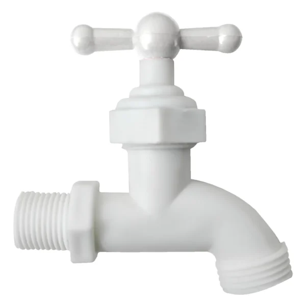 Llave de jardín plástica de polipropileno blanca de ½ pulgada Valqua VQAJP001 Llave de jardín plástica de polipropileno blanca de ½ pulgada Valqua VQAJP001