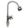 Llave de lavaplatos agua fría de mesón con manija en cruz y cuello flexible cromo Valqua VQALF015