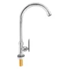 Llave de lavaplatos agua fría de mesón cromo Valqua VQALF001