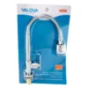 Llave de lavaplatos de mesón cuello flexible metálico Valqua VQALF012 en su blíster transparente