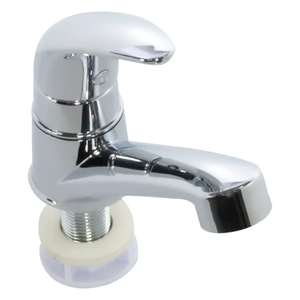 Llave sencilla para lavamanos con palanca cromo, 14 cm de alto, Valqua VQALS003 Llave sencilla para lavamanos con palanca cromo, 14 cm de alto, Valqua VQALS003