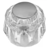 Manija pomo universal acrílica transparente con botón cromo Valqua VQART007, vista superior Manija pomo universal acrílica transparente con botón cromo Valqua VQART007, vista superior