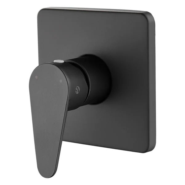 Mezclador de ducha monocontrol Sovrano Posto SVR1126 en negro mate, escudo cuadrado de pared Mezclador de ducha monocontrol Sovrano Posto SVR1126 en negro mate, escudo cuadrado de pared