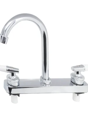Mezclador de lavaplatos 8" con cuello en arco cromo Valqua VQALC001