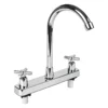 Mezclador de lavaplatos 8" con pico en arco y manijas en cruz cromo Valqua VQALC005 Mezclador de lavaplatos 8" con pico en arco y manijas en cruz cromo Valqua VQALC005