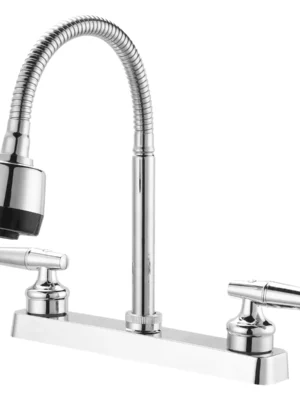 Mezclador de lavaplatos 8" cuello flexible cromo Valqua VQALC003