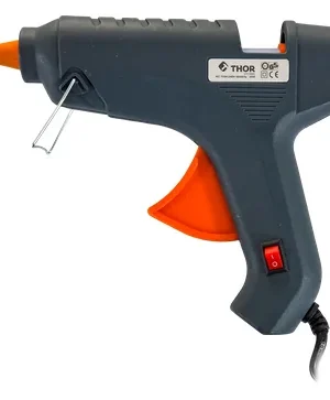 Pistola de silicona grande de 40 W con gatillo naranja y cable, marca Thor, ref. THHM023