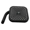 Regadera cuadrada de 15 × 15 cm plástica con brazo negro mate Valqua High VQAHR011 Regadera cuadrada de 15 × 15 cm plástica con brazo negro mate Valqua High VQAHR011