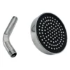 Regadera redonda de 10 cm con brazo corto, plástica cromo, Valqua VQAR021