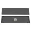 Rejilla de piso rectangular 10 × 40 cm Sovrano SVR1098 en negro mate, tapa y base con desagüe redondo