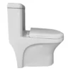 Sanitario one piece compacto Mekora con trampa oculta blanco Valqua High VQAHSA002, vista lateral Sanitario one piece compacto Mekora con trampa oculta blanco Valqua High VQAHSA002, vista lateral