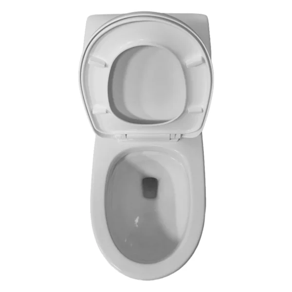 Sanitario one piece compacto Yanse blanco Valqua High VQAHSA001, vista desde arriba con la tapa abierta Sanitario one piece compacto Yanse blanco Valqua High VQAHSA001, vista desde arriba con la tapa abierta