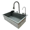 Poceta lavaplatos multifunción Sovrano SVR1156 gris nano con grifo extraíble y lavavasos