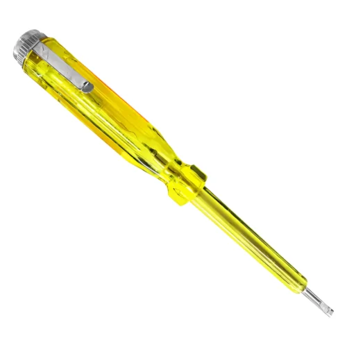 Tester probador de corriente de mango amarillo transparente de 140 mm, marca Thor, ref. THMED111 Tester probador de corriente de mango amarillo transparente de 140 mm, marca Thor, ref. THMED111