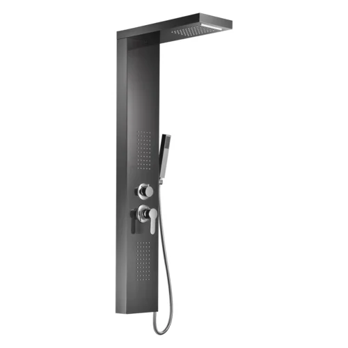 Torre de ducha multifuncional Sovrano Zieri SVR1139 gris concreto con regadera superior y teleducha