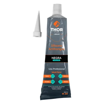 Tubo de silicona negra antihongos de 85 g con boquilla, marca Thor (foto 2), ref. THSIL300 Tubo de silicona negra antihongos de 85 g con boquilla, marca Thor (foto 2), ref. THSIL300
