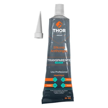Tubo de silicona transparente antihongos de 85 g con boquilla, marca Thor (foto 2), ref. THSIL101